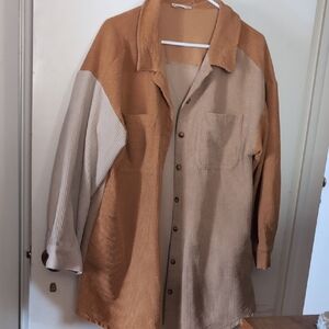 Women's Tan Corduroy Utility Jacket